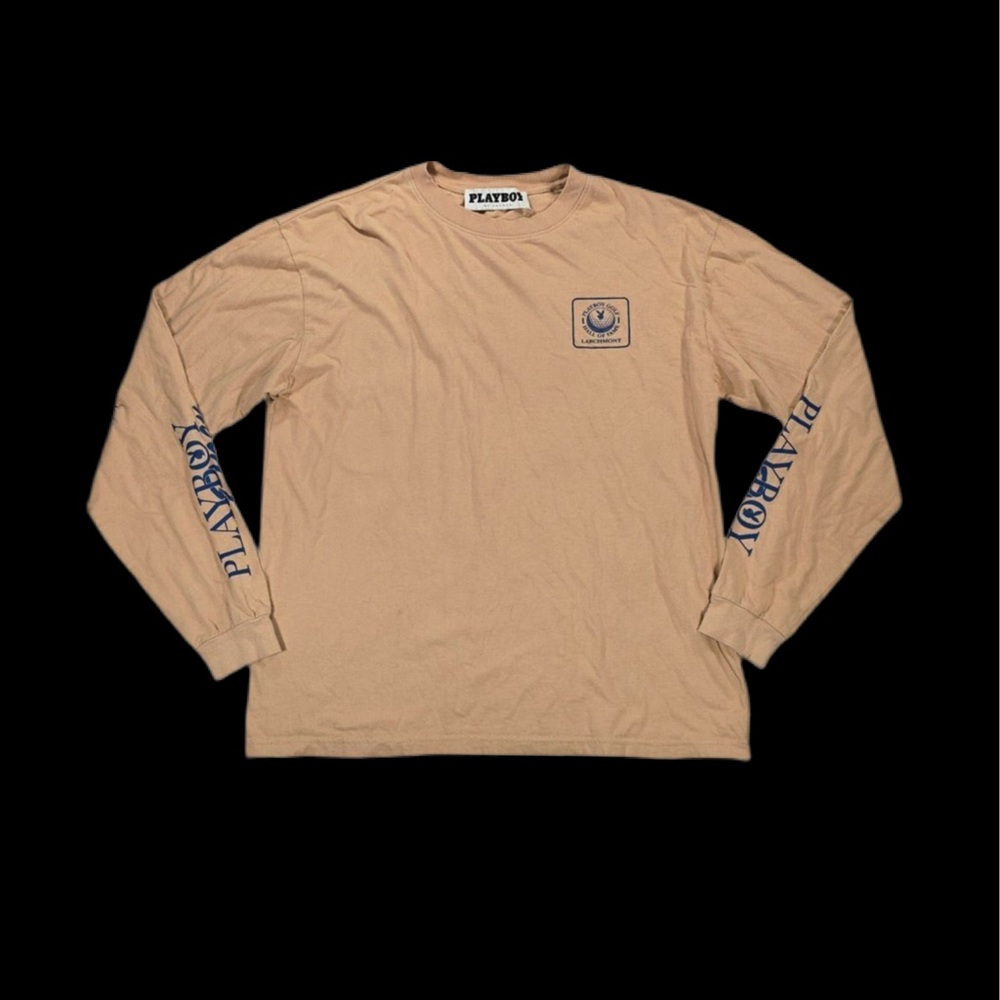 Playboy By Pacsun Golf HOF Larchmont Tee Long Sleeve Crewneck Brown Mens Size M